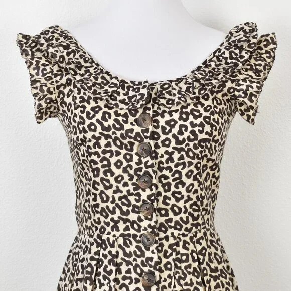 Sea New York Lottie Leopard Midi Dress - 0 - Picture 2 of 11